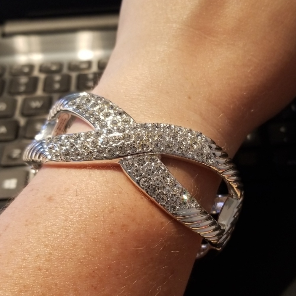 High Polished Sparkly Bangle Bracelet